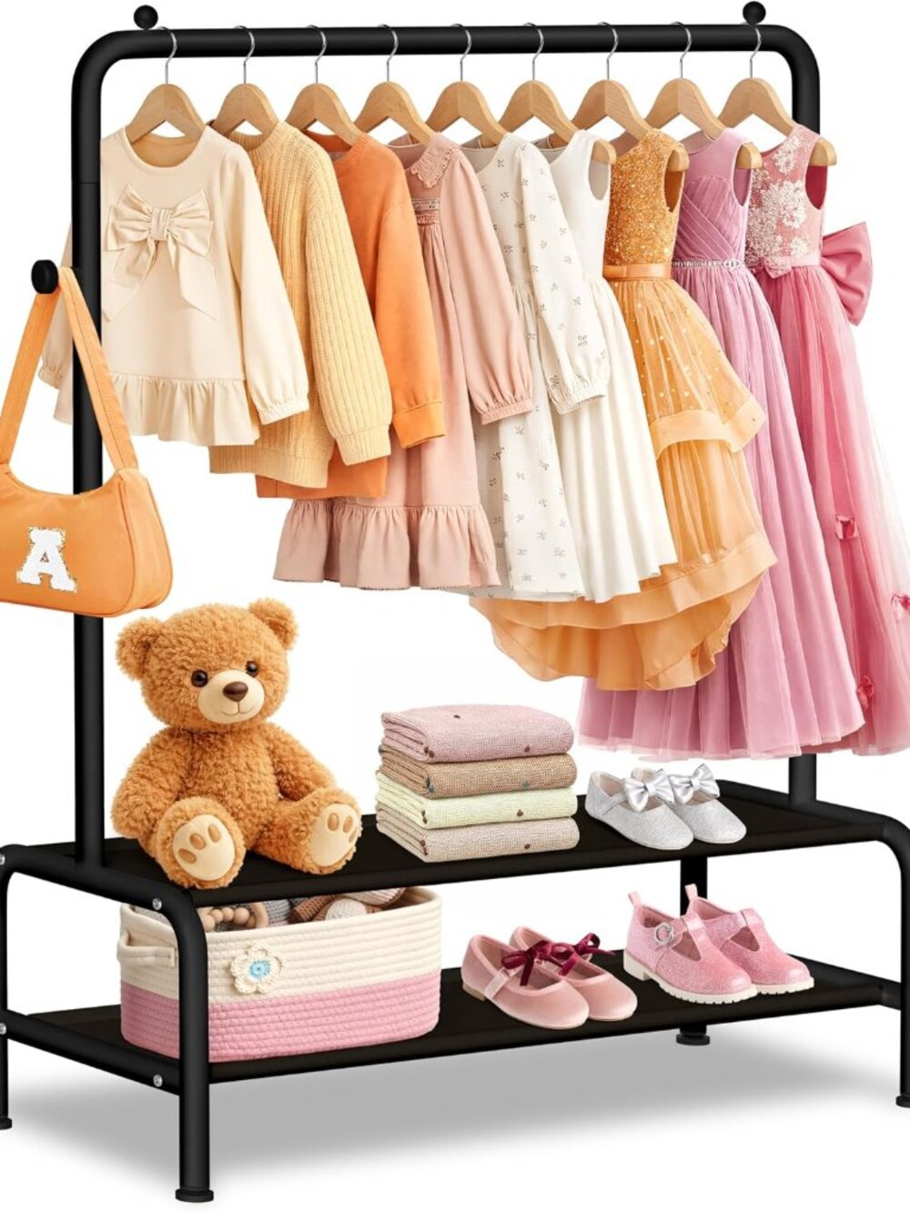 Kids Clothing Rack - Small Garment Rack - Small Kids Costume Wardrobe Rack with